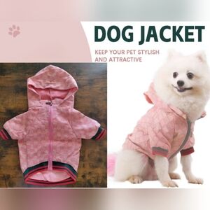 Stylish Pink Monogram dog jacket hoodie